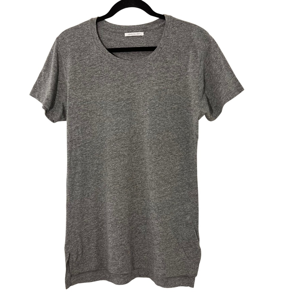 John Elliott Mercer T-Shirt Mens 1 Gray Short Sleeve Tee Quiet Luxury Basic